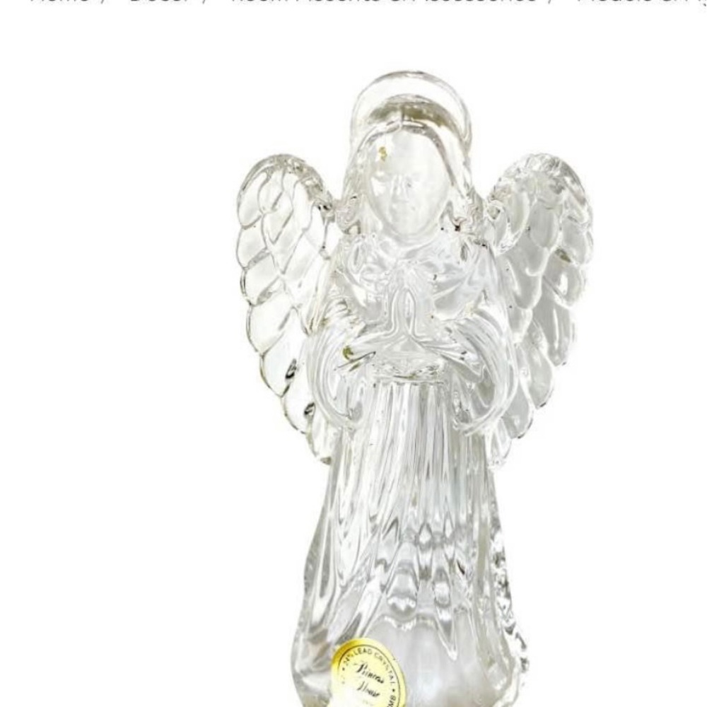 Princess House crystal standing Angel nativity figurine
